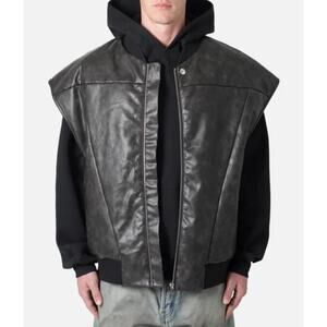 New MNML faux LEATHER BOMBER VEST